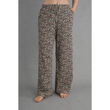 Leopar Desenli Bol Kesim Pantolon