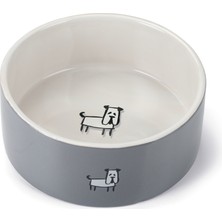 Xmpdby Beeztees Köpek Mama Su Kabı, Seramik, Beyaz Gri, 21,5cm, 2000ML