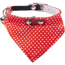 Xmpdby Beeztees Kedi Boyun Tasması, Bandanalı, Zilli, Kırmızı, 24-29CM