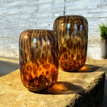 Uzman Ticaret Orvia Leopar Cam Vazo ( Set )