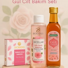 Çare Burada Gül Cilt Bakım Seti (Gül Sirkesi & Yaban Gülü Sabunu & Gül Özlü Makyaj Temizleme Suyu)