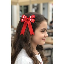 Mnk Baby & Kids Türk Bayraklı Kırmızı Fiyonk Saç Tokası M00784