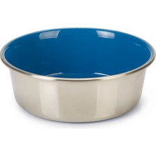 Xmpdby Beeztees Köpek Mama Su Kabı, Paslanmaz Çelik, Içi Mavi, 20CM, 1,9l