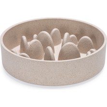 Xmpdby Beeztees Dbl Köpek Yavaş Besleme Mama Kabı, Bambu, Bej, 17CM, 800ML