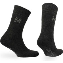Norfolk Gabby Merinos Yünü ve Bambu Tam Yastıklı Termal Outdoor Çorabı Koyu Siyah