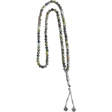 Bütüncül Şifa Damarlı Yeşil Akik Doğal Taş 99'lu Tesbih