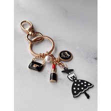 Rossev Charm Elbise Figürlü Anahtarlık - Çanta Charm (Siyah Çanta Model)