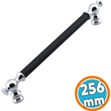 Nzb Mobilya Mutfak Çekmece Kapak Kulbu Dolap Dolabı Kulpları Kulpu 256 mm Krom Siyah Metal