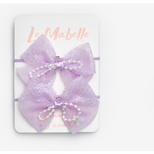 Le Mabelle Lila  Inci Detaylı Fiyonk Ikili Lastik Toka