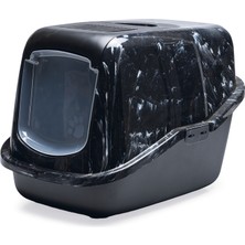 Lvsqvr Beeztees Kapalı Kedi Tuvaleti, Koku Filtreli, Siyah Mermer Antrasit, 56X39X39CM