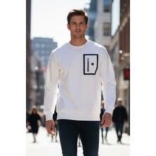 Remsa Erkek Fermuar Detay Bisiklet Yaka Pamuklu Sweatshirt 24722 Ekru
