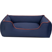 Lvsqvr Pet Comfort Alpha  Köpek Yatağı Lacivert W Turuncu Biye L 105X85CM