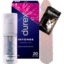 Durex Intense Kadın Uyarıcılı Jel + 4cm Uzatmalı 17CM Boy Damarlı Peniskılıfı Çeşitlerinden Set A-EP019