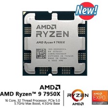 AMD Ryzen 9 7950X Tray 4.5 Ghz 16 Çekirdek 80MB Cache Am5 Soket 5nm Işlemci Kutusuz