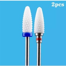 Ellea Nail 2li Seramik Mavi Kırmızı Freze Uç Seti