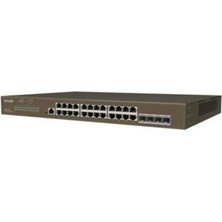 Tenda Teg3328F 24 Port 10-100-1000 Switch Hub 4 Port Sfp L2 Çelik Kasa Rack Mount
