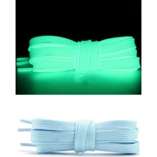 Hapshoe Fosforlu Neon Mavi 7 mm Kalınlığında 1 Çift Yassı Spor Ayakkabı Bağcığı