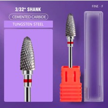 Ellea Nail Tombul Kırmızı Çelik Freze Uç