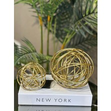 Akdeniz Home 2’li Metal Sarmal Dekoratif Obje Seti (16 cm & 12 Cm)