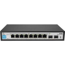 D-Link 10PORT 96W 8port Poe DGS-F1100-10PS-E/E Gıgabıt 2x Sfp Yönetilemez Switch