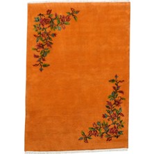 Kilim Antik El Dokuma Burdur Çiçekli Yün Halı 0777 - Yeni - Turuncu