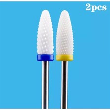 Ellea Nail 2li Seramik Mavi-Sarı Freze Uç Seti