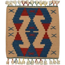 Kilim Antik El Dokuma Kare Köşe Sandalye Minderi Pınarbaşı Kayseri Yün Kilim 0865 - Yeni - Çok Renkli