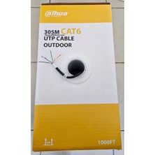 Dahua DH-PFM920-6UN 305 Metre Outdoor Dış Mekan Utp 23AWG Cat6 Oksijensiz Bakır Cat6 Kablo Siyah