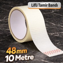 Enine Boyuna Lifli Tamir Bandı 48MM x 10MT Şeffaf Ultra Güçlü Yapışkan Onarım ve Izolasyon Bandı