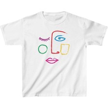 Velmora Fashion Unisex Çocuk Baskılı T-Shirt - Beyaz