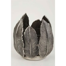 Vitale Sea Silver Yaprak Mumluk 16*16*19 cm AK.KV0357