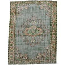 Kilim Antik El Dokuma Dekoratif Göbekli Yün Halı 0773 - Vintage - Çok Renkli