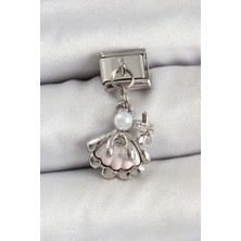 Shopwave 316L Çelik Sallantılı Inci Detaylı Istiridye Model Gümüş Renk Nomination Charm