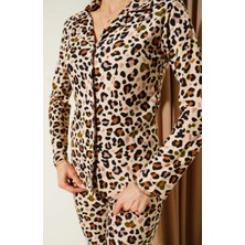 Hepyek Desenli Süet Kumaş Pijama Takım