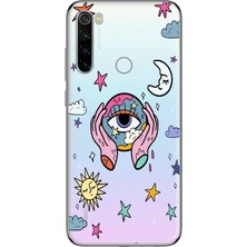 Manitoba Xiaomi Redmi Note 8 Uyumlu Baskılı Yumuşak Silikon Şeffaf Telefon Kılıfı