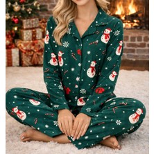 Hepyek Desenli Süet Kumaş Pijama Takım