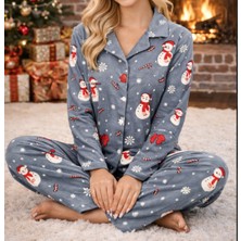 Hepyek Desenli Süet Kumaş Pijama Takım