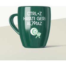 Yeşilay CTRL+Z Hayatı Geri Almaz Mottolu Yeşil Seramik Kupa