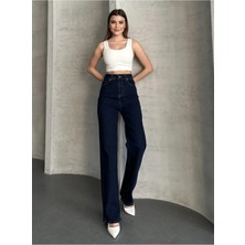Neva Shop Camelia Gold Ikon 90's Koyu Mavi Lacivert Süper Extra Yüksek Bel Palazzo Salaş Jean Pantolon