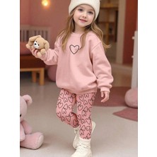 bebexy Pembe Kalp Desenli Alt Üst Takım