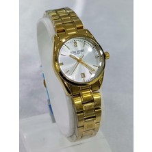 Tom Jones Çelik Kordonlu, Altın Sarısı, Takvimli, Su Geçirmez, 2 Yıl Garantili Kadın Kol Saati