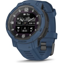 Garmin Instinct Crossover Solar, Solar Şarj Özelliğine, Analog Ibrelere ve Dijital Ekrana Sahip Sağlam Hibrit Akıllı Saat, Tidal Blue