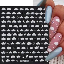 Ellea Nail Beyaz Bulut Tırnak Stıcker