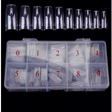 Ellea Nail 500'LÜ Protez Tırnak Numaralı Yarım Ay Tips Şeffaf Renk