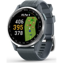 Garmin Approach® S44, Essential Golf Gps Akıllı Saati, Amoled Ekran, Saha Özellikleri, Alacakaranlık Silikon Bantlı Gümüş Alüminyum Çerçeve