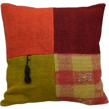 Kilim Antik El Dokuma Patchwork Kırkyama Dekoratif Kilim Kırlent Yastık Kılıfı 1181 - Yeni - Çok Renkli