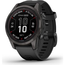Garmin Fēnix 7s Pro Sapphire Solar, Çoklu Spor Gps Akıllı Saat, Dahili El Feneri, Solar Şarj Özelliği, Siyah