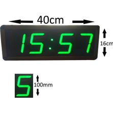 SANEC Dijital Duvar Saati (Kasa Ölçüsü: 16X40 cm - Yeşil)