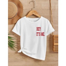 Velmora Fashion Çocuk Unisex Baskılı T-Shirt - Beyaz