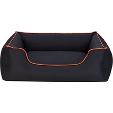 Sptrns Pet Comfort Alpha  Köpek Yatağı Siyah W Turuncu Biye L 105X85CM